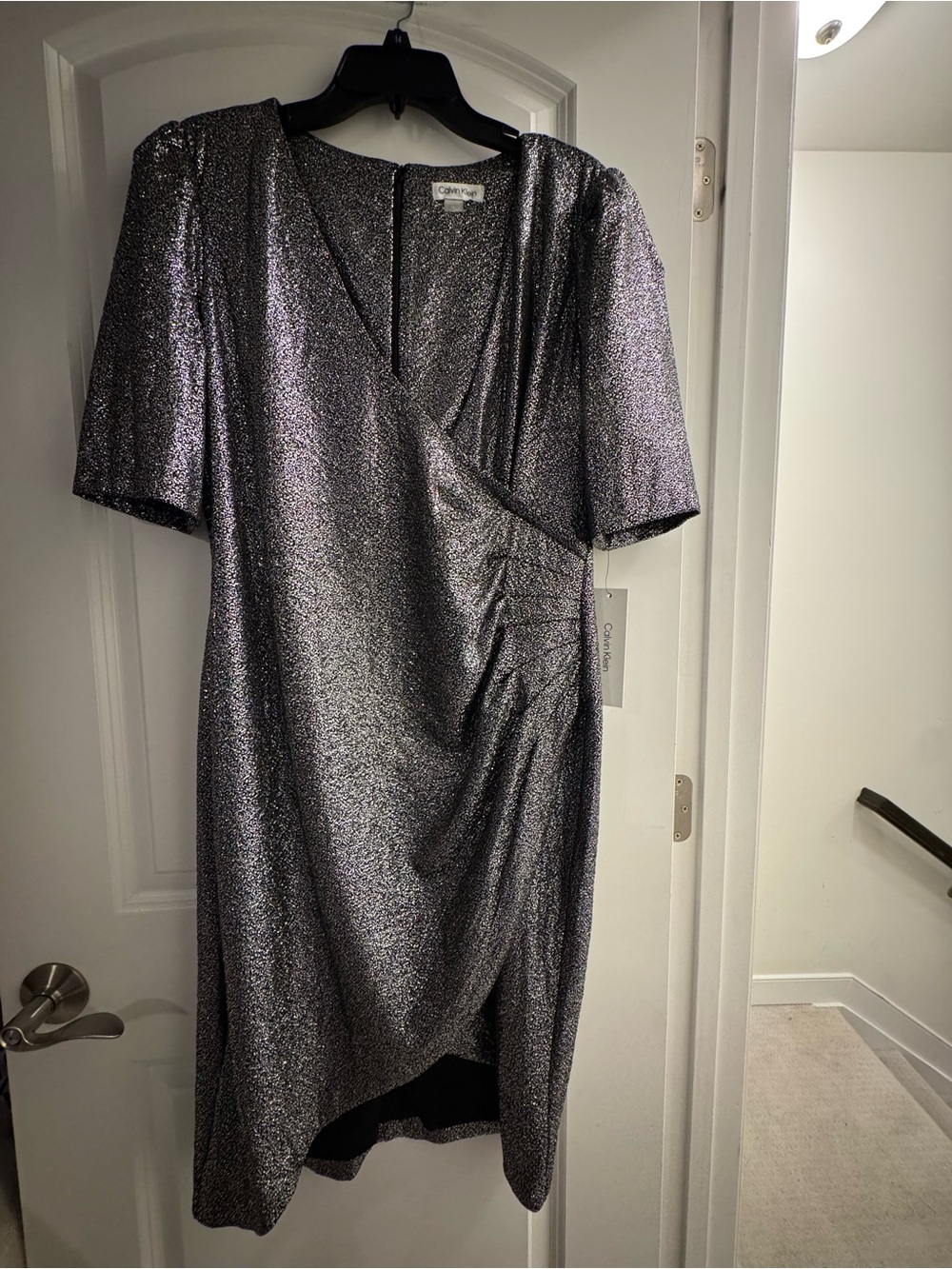 Calvin Klein Metallic Shimmer Dress – Size 14 – NWT